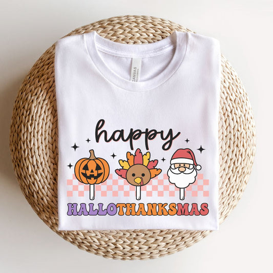 "Happy Hallothanksmas" Teacher T-shirt - Teacher Care Crate - T-Shirt
