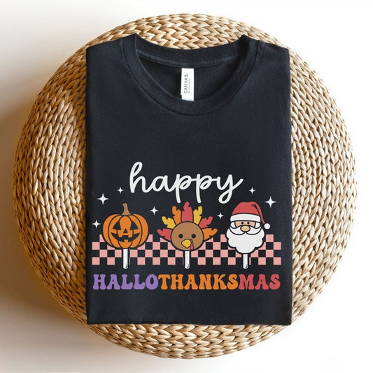 "Happy Hallothanksmas" Teacher T-shirt - Teacher Care Crate - T-Shirt