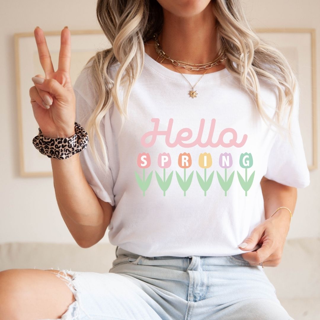 "Hello Spring" Teacher T-shirt - Teacher Care Crate - T-Shirt