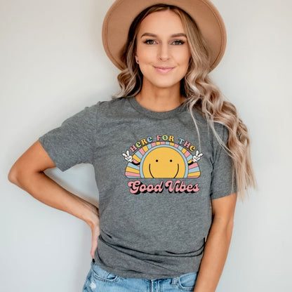 "Here for the Good Vibes" Teacher T-shirt - Teacher Care Crate - T-Shirt