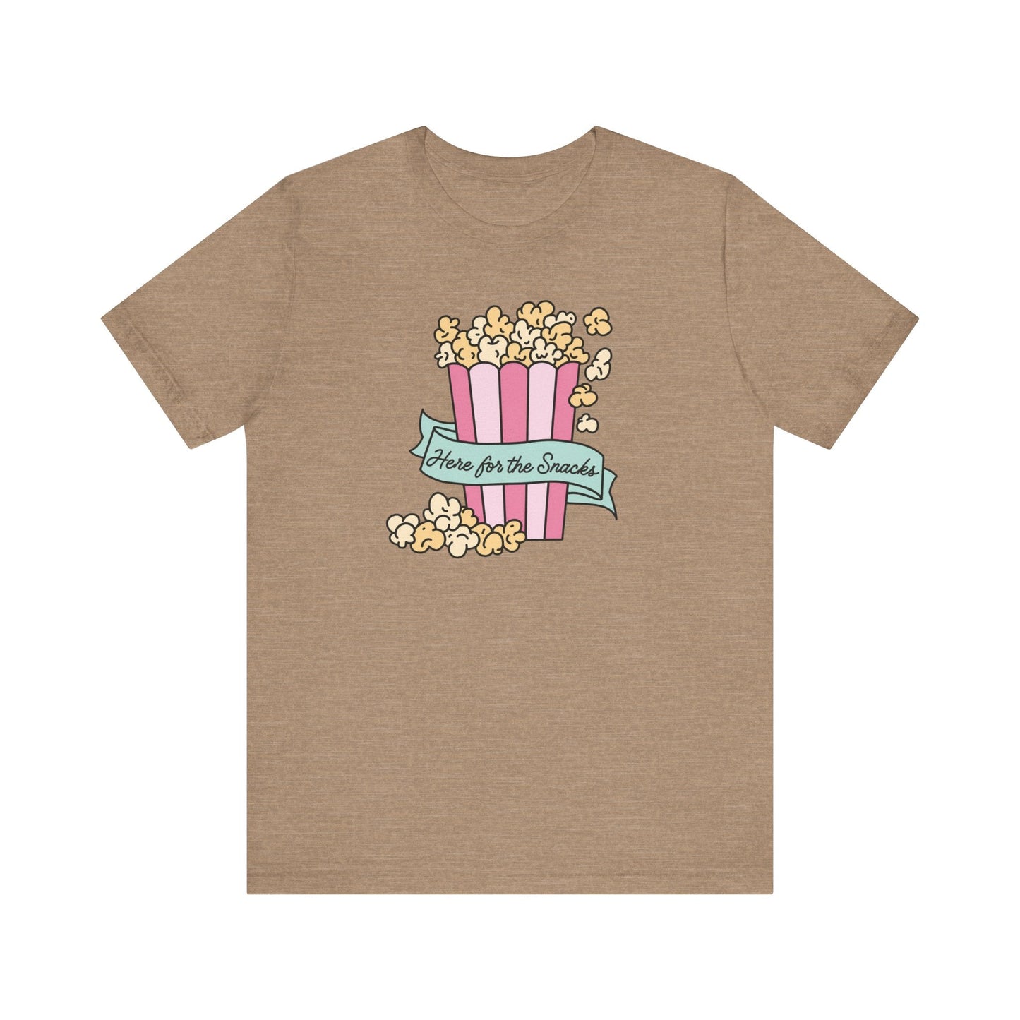 "Here For The Snacks" Popcorn Teacher T-shirt - Teacher Care Crate-T-Shirt