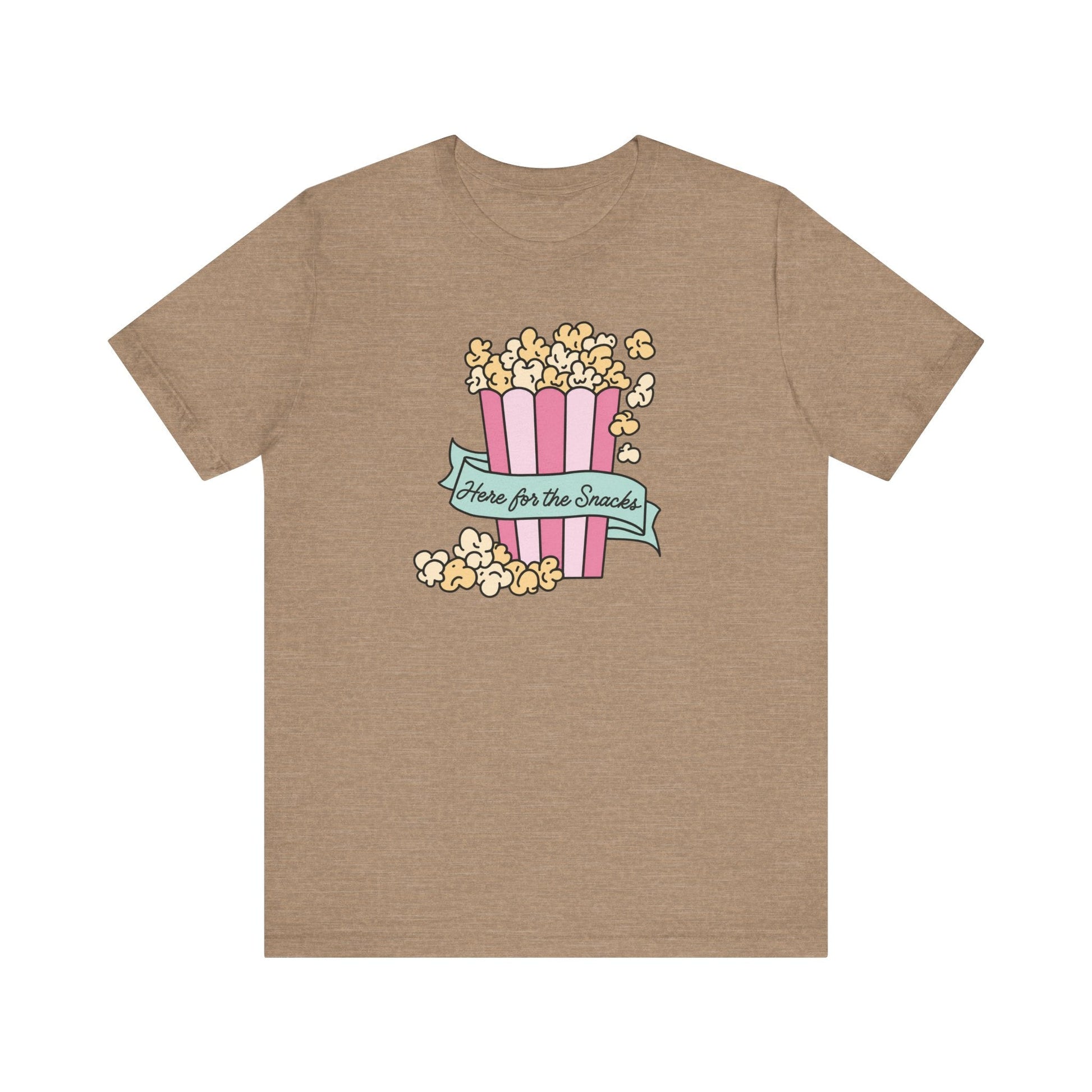 "Here For The Snacks" Popcorn Teacher T-shirt - Teacher Care Crate-T-Shirt