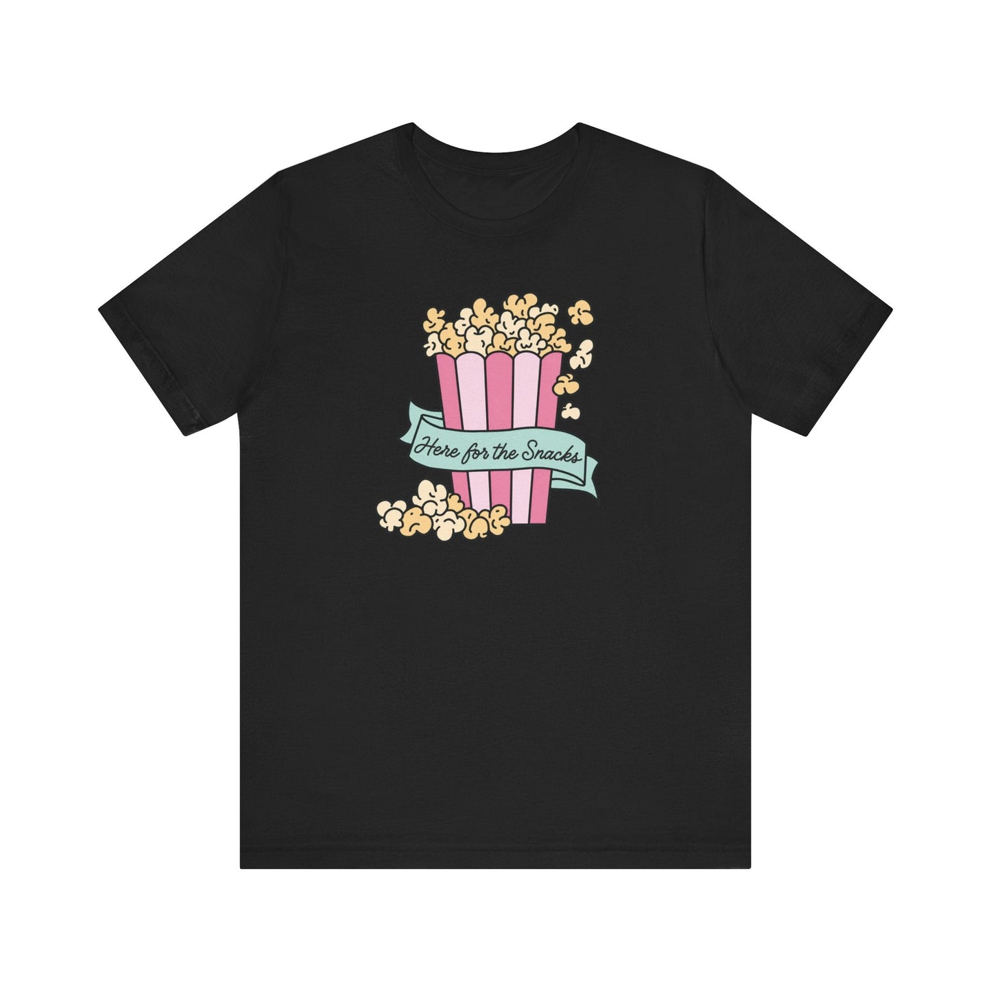 "Here For The Snacks" Popcorn Teacher T-shirt - Teacher Care Crate-T-Shirt
