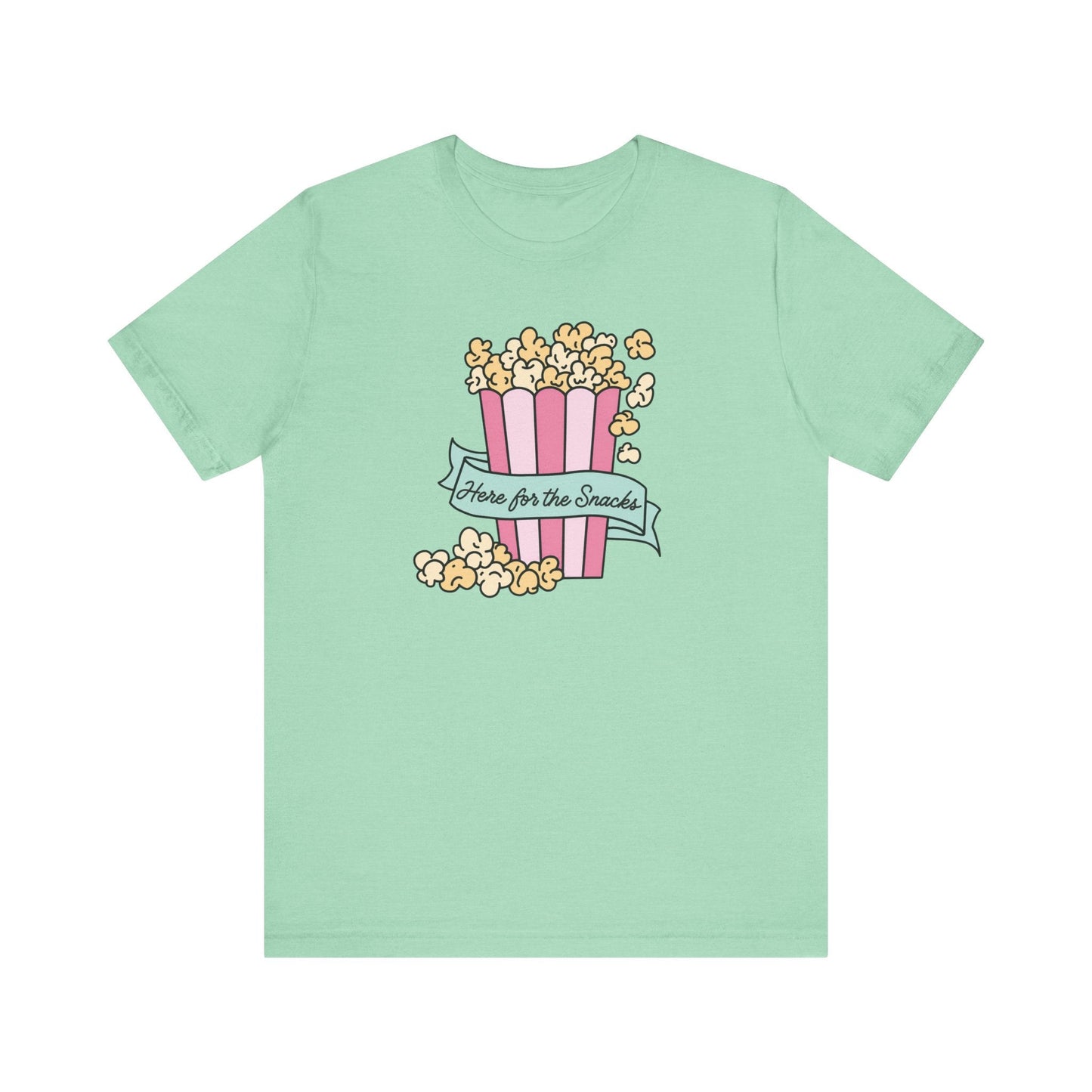 "Here For The Snacks" Popcorn Teacher T-shirt - Teacher Care Crate-T-Shirt
