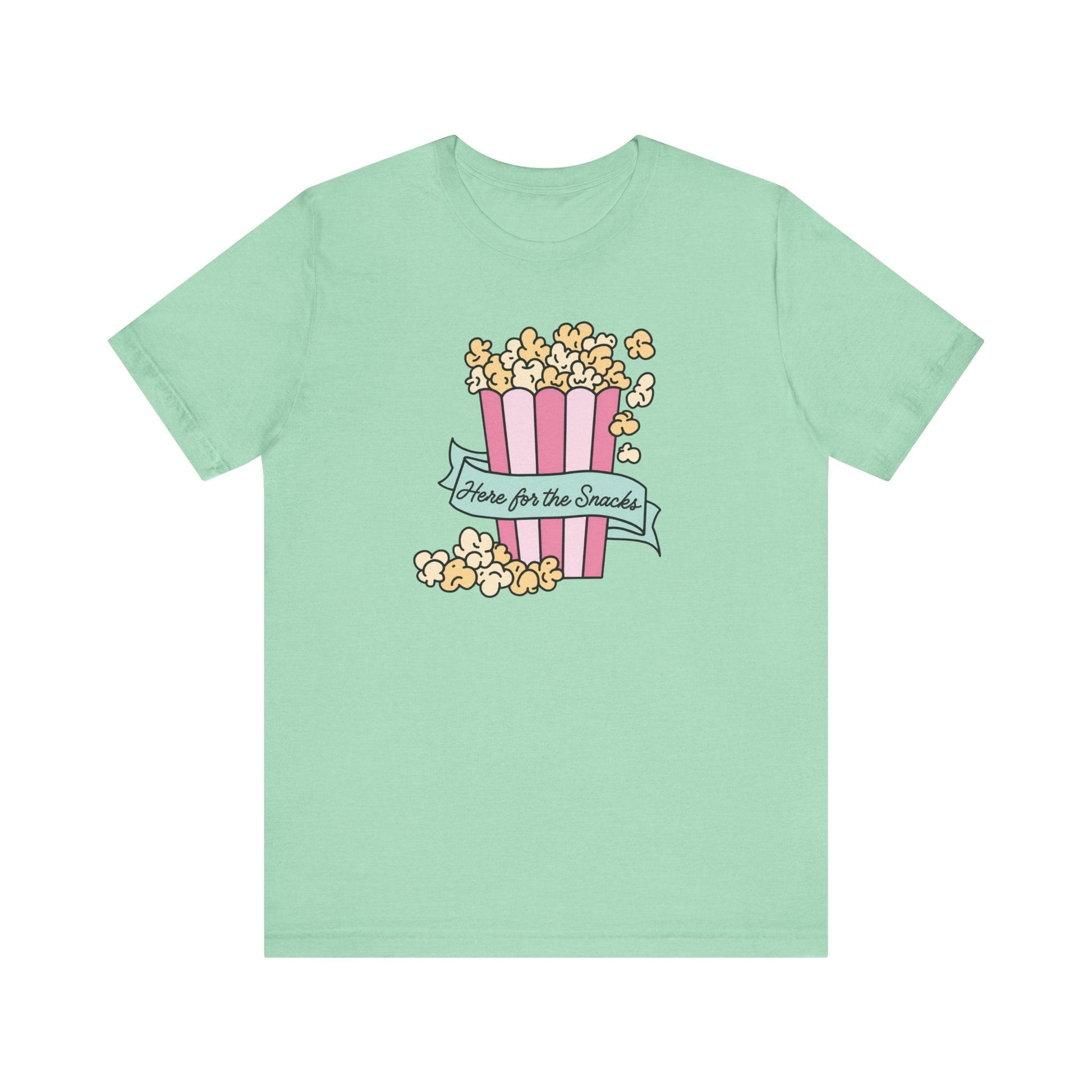 "Here For The Snacks" Popcorn Teacher T-shirt - Teacher Care Crate-T-Shirt