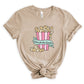"Here For The Snacks" Popcorn Teacher T-shirt - Teacher Care Crate-T-Shirt