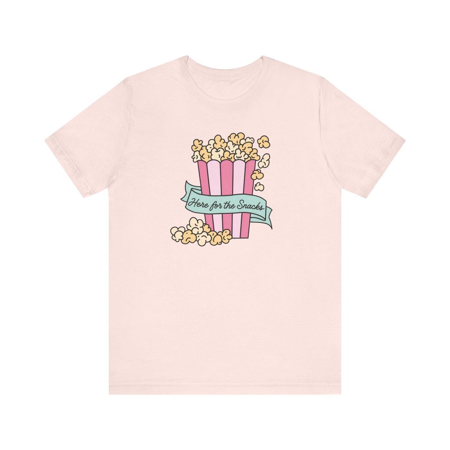 "Here For The Snacks" Popcorn Teacher T-shirt - Teacher Care Crate-T-Shirt