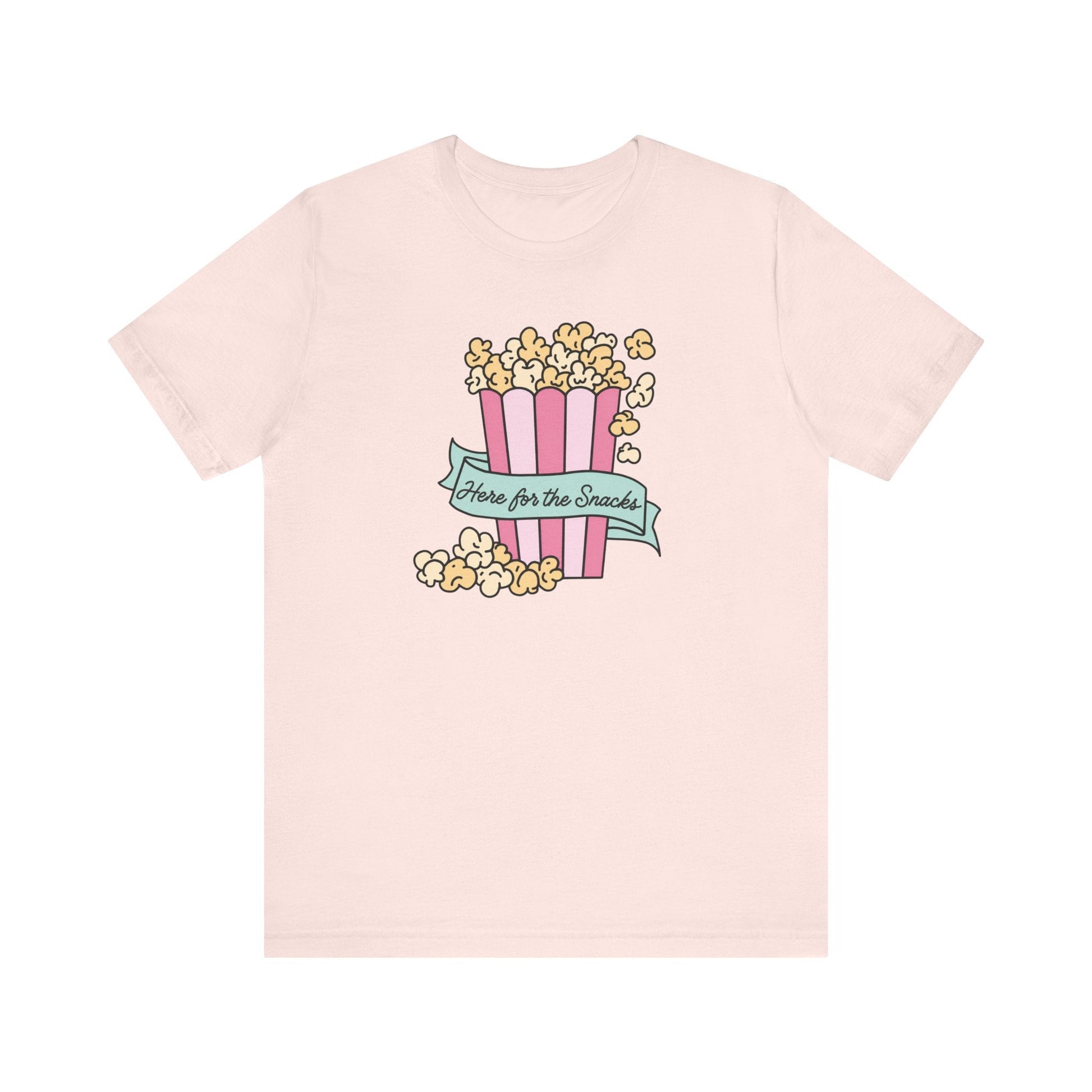 "Here For The Snacks" Popcorn Teacher T-shirt - Teacher Care Crate-T-Shirt