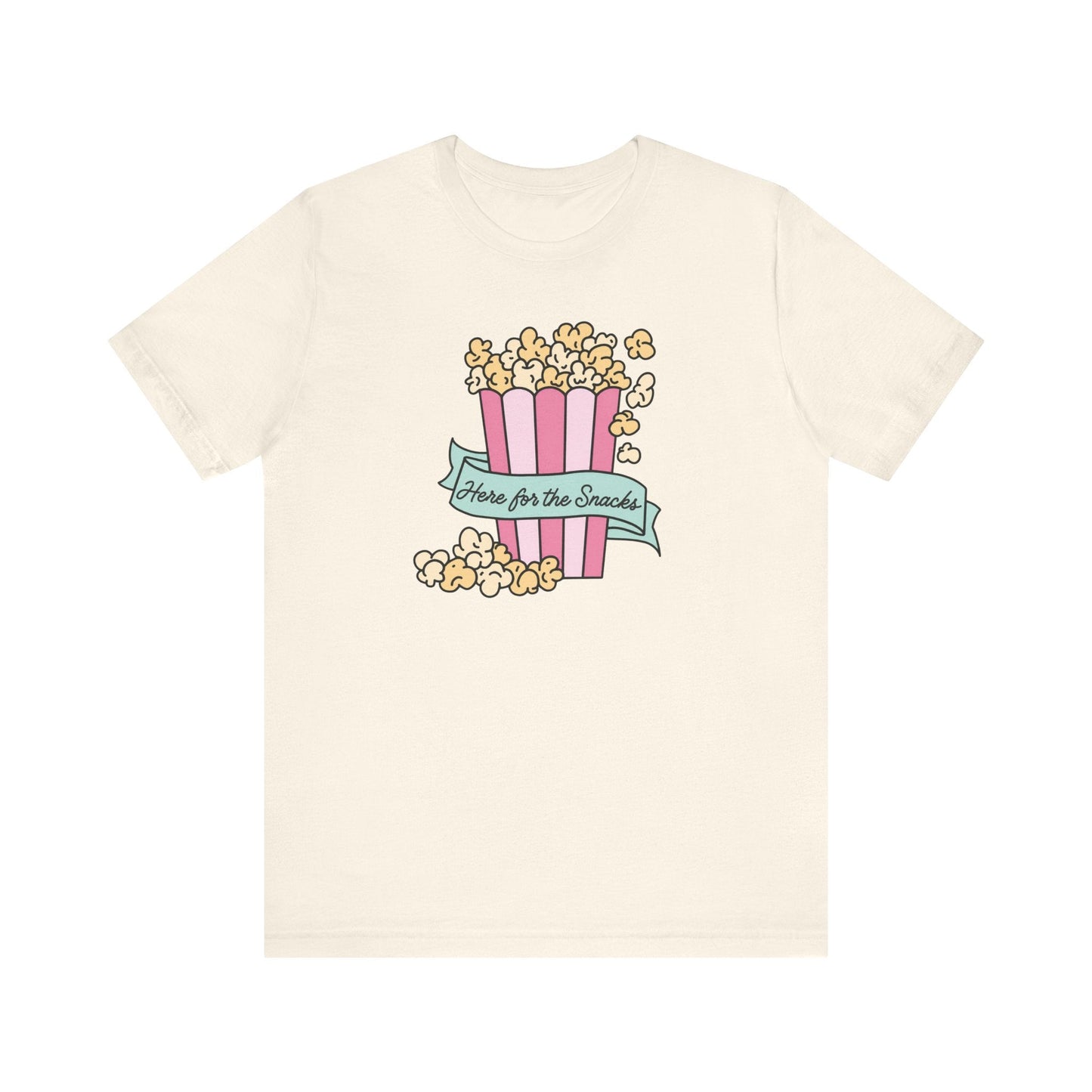 "Here For The Snacks" Popcorn Teacher T-shirt - Teacher Care Crate-T-Shirt