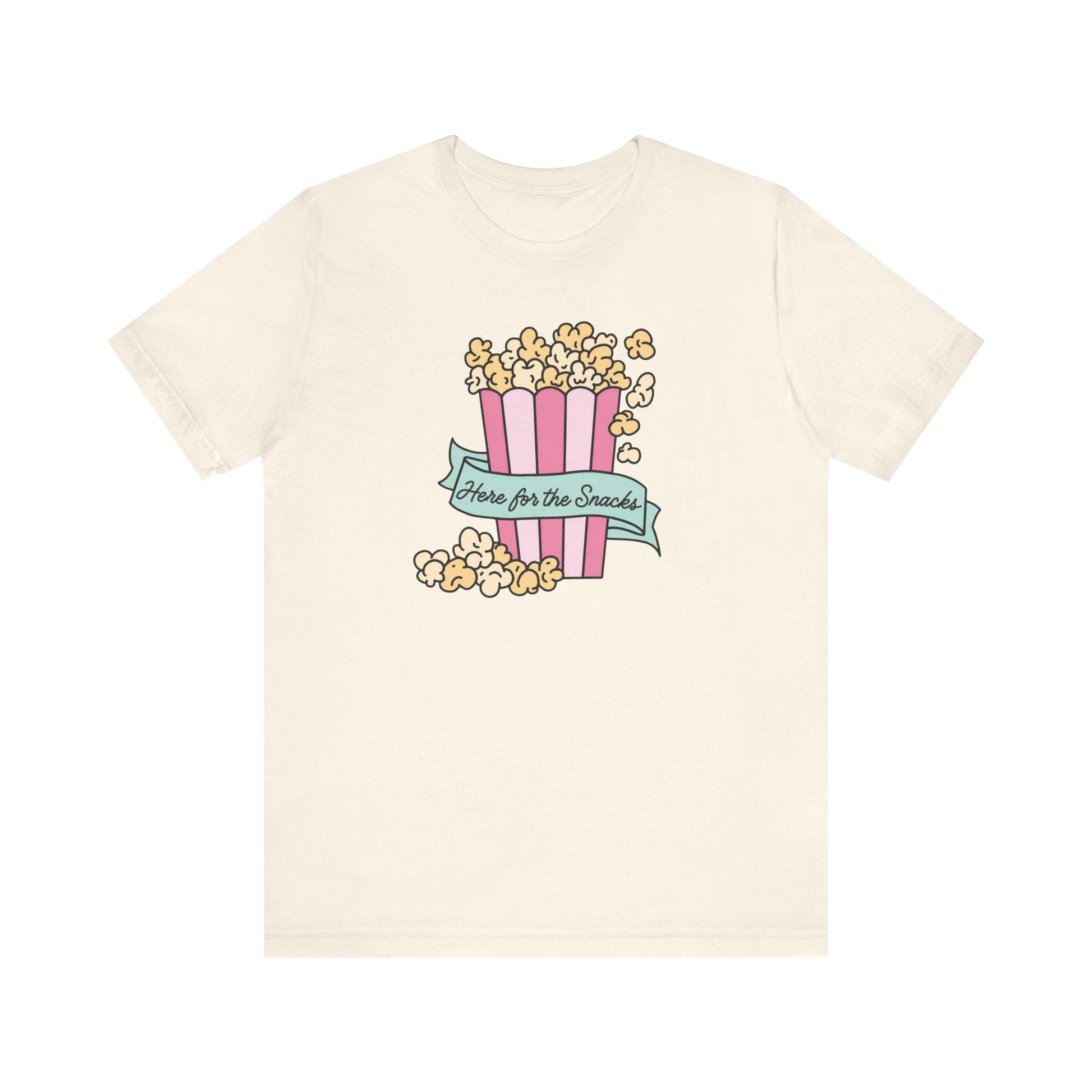 "Here For The Snacks" Popcorn Teacher T-shirt - Teacher Care Crate-T-Shirt