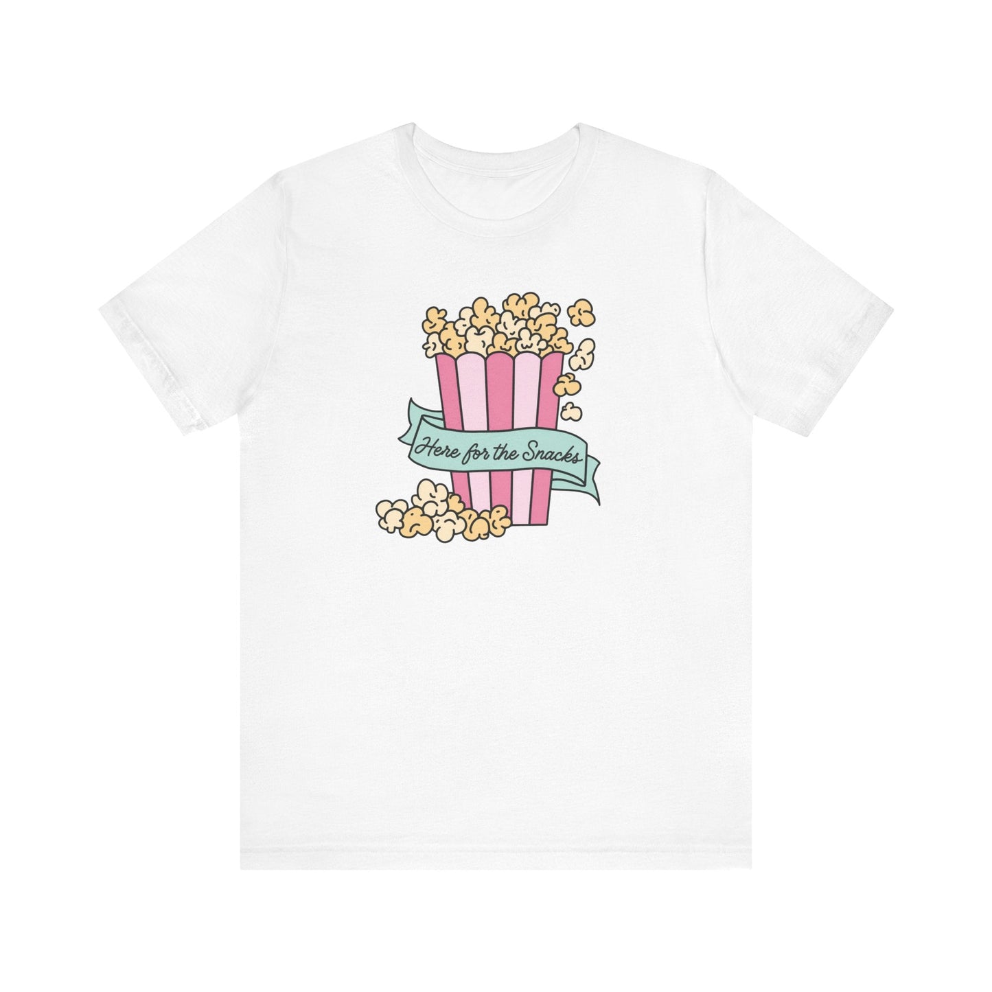 "Here For The Snacks" Popcorn Teacher T-shirt - Teacher Care Crate-T-Shirt