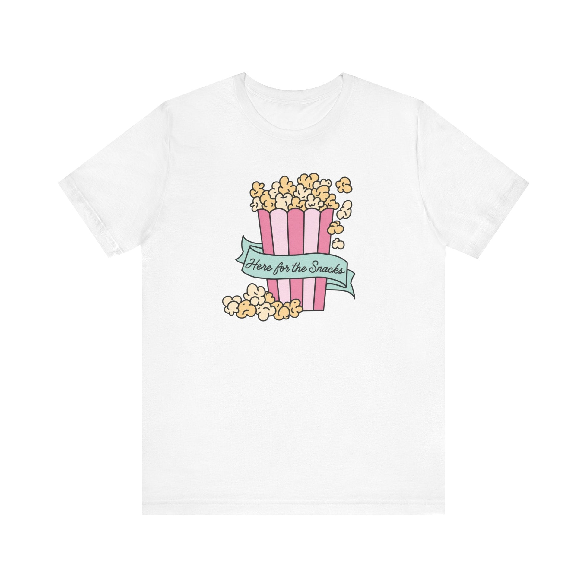 "Here For The Snacks" Popcorn Teacher T-shirt - Teacher Care Crate-T-Shirt