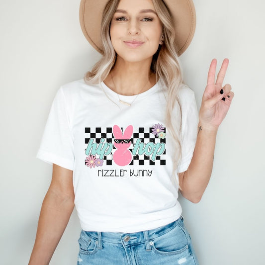 "Hip Hop Rizzler Bunny" Easter Teacher T-shirt - Teacher Care Crate - T-Shirt