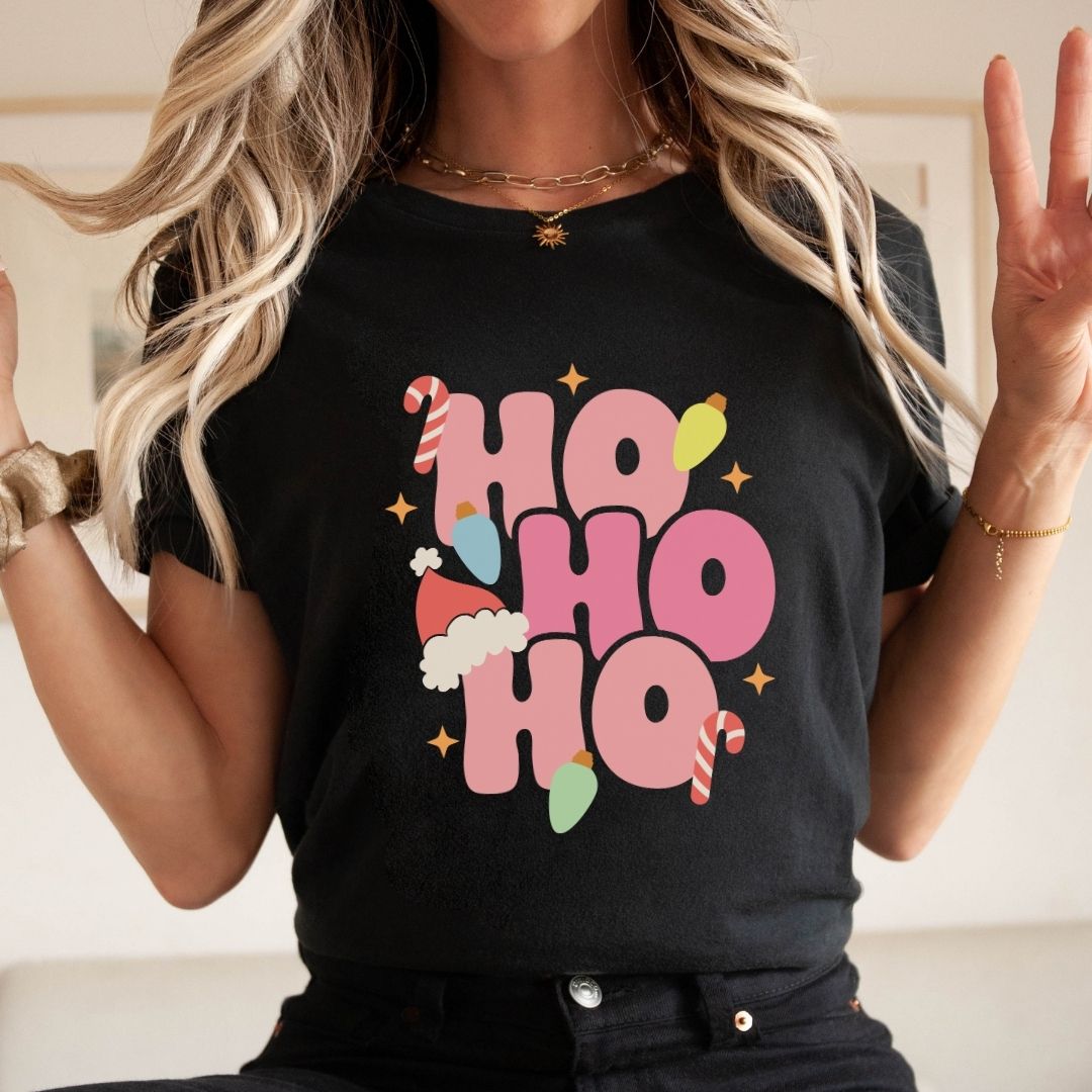 "Ho Ho Ho" Festive Teacher T-shirt - Teacher Care Crate - T-Shirt