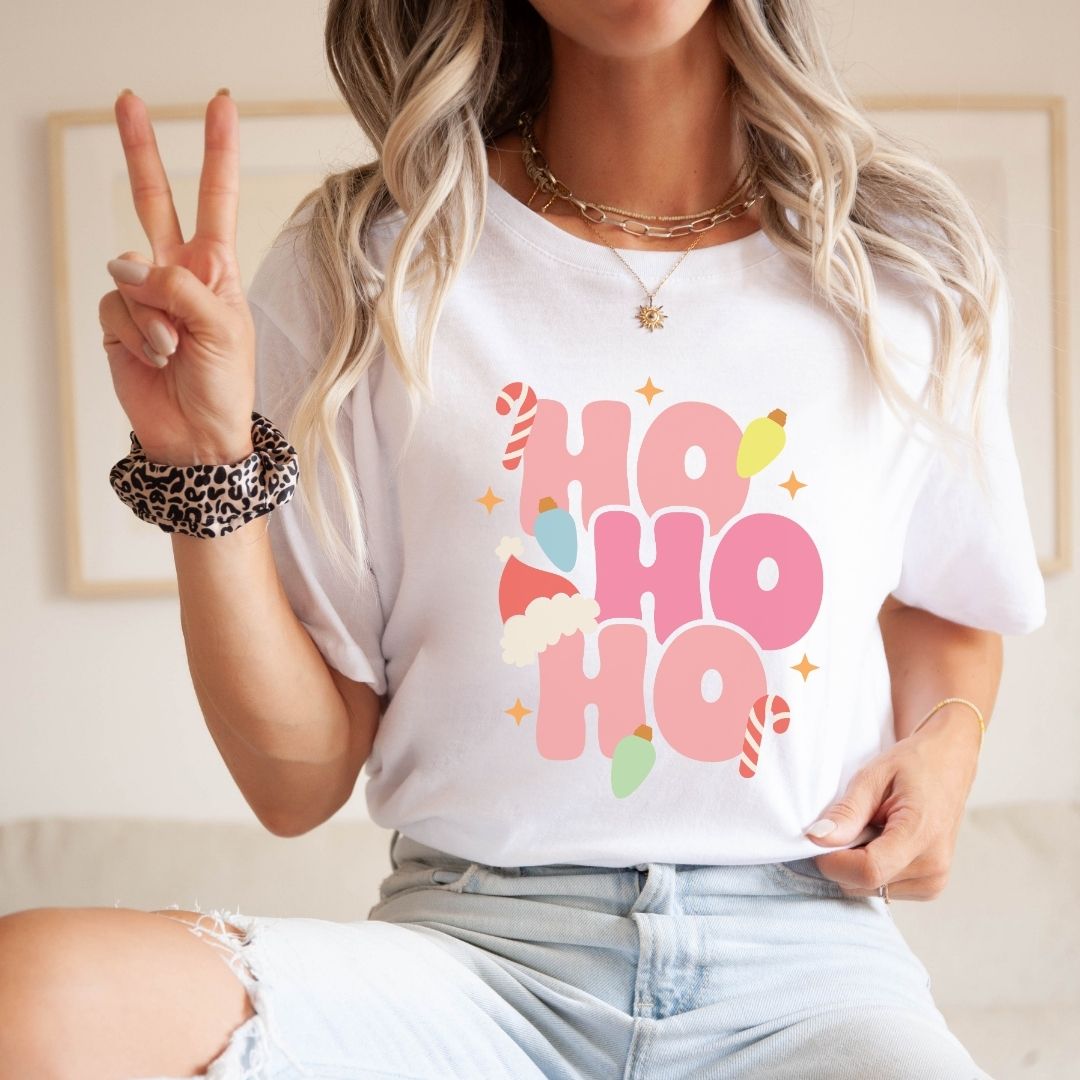 "Ho Ho Ho" Festive Teacher T-shirt - Teacher Care Crate - T-Shirt