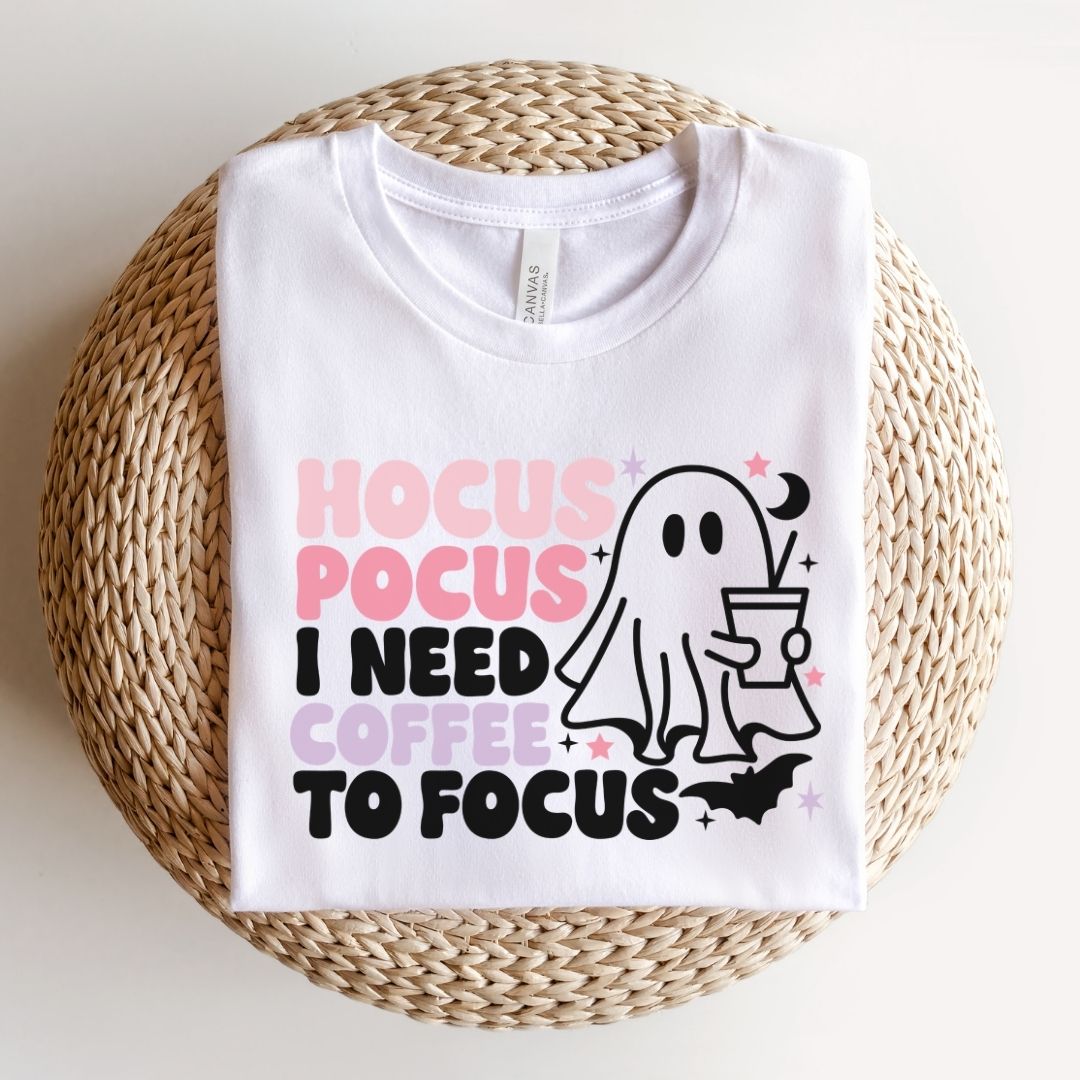 "Hocus Pocus I Need Coffee to Focus" Halloween Teacher T-shirt - Teacher Care Crate-T-Shirt