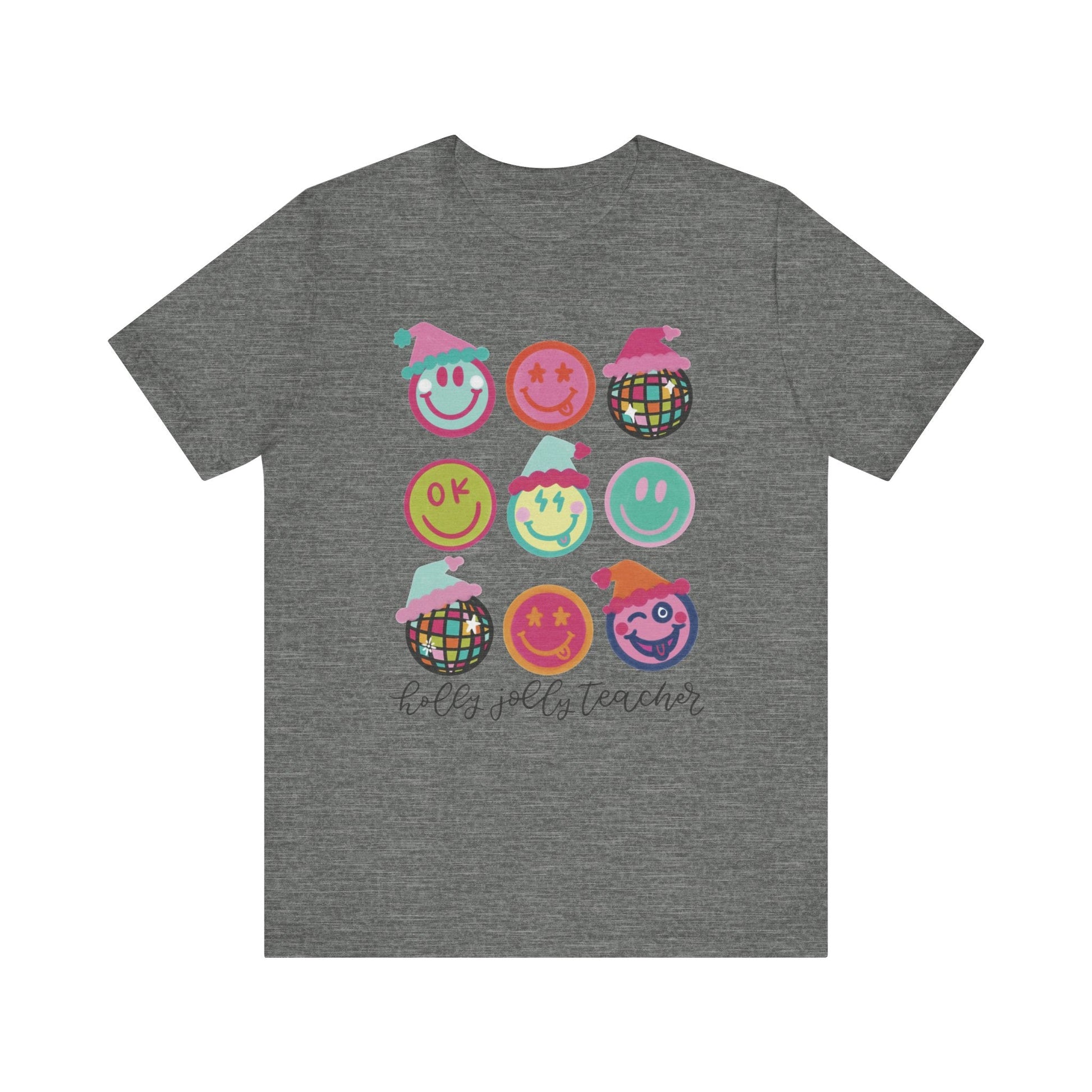 "Holly Jolly Teacher Faces" Tori Artis Teacher T-shirt - Teacher Care Crate - T-Shirt