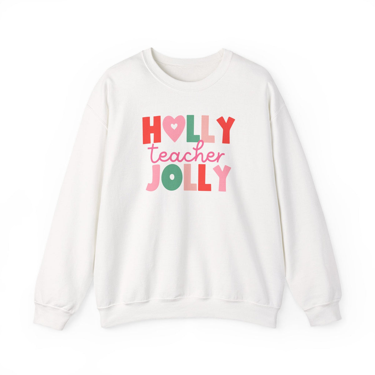 "Holly Jolly Teacher" Multi-color Teacher Sweatshirt - Teacher Care Crate-Sweatshirt