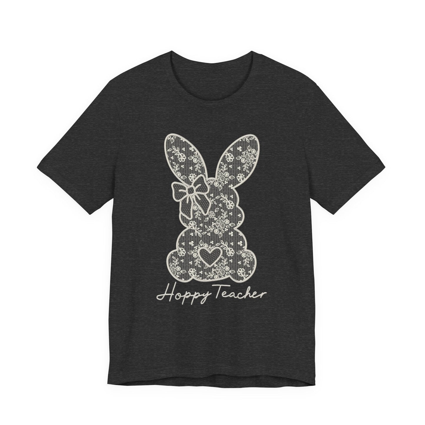 "Hoppy Teacher" Faux Embroidery Teacher T-shirt - Teacher Care Crate - T-Shirt