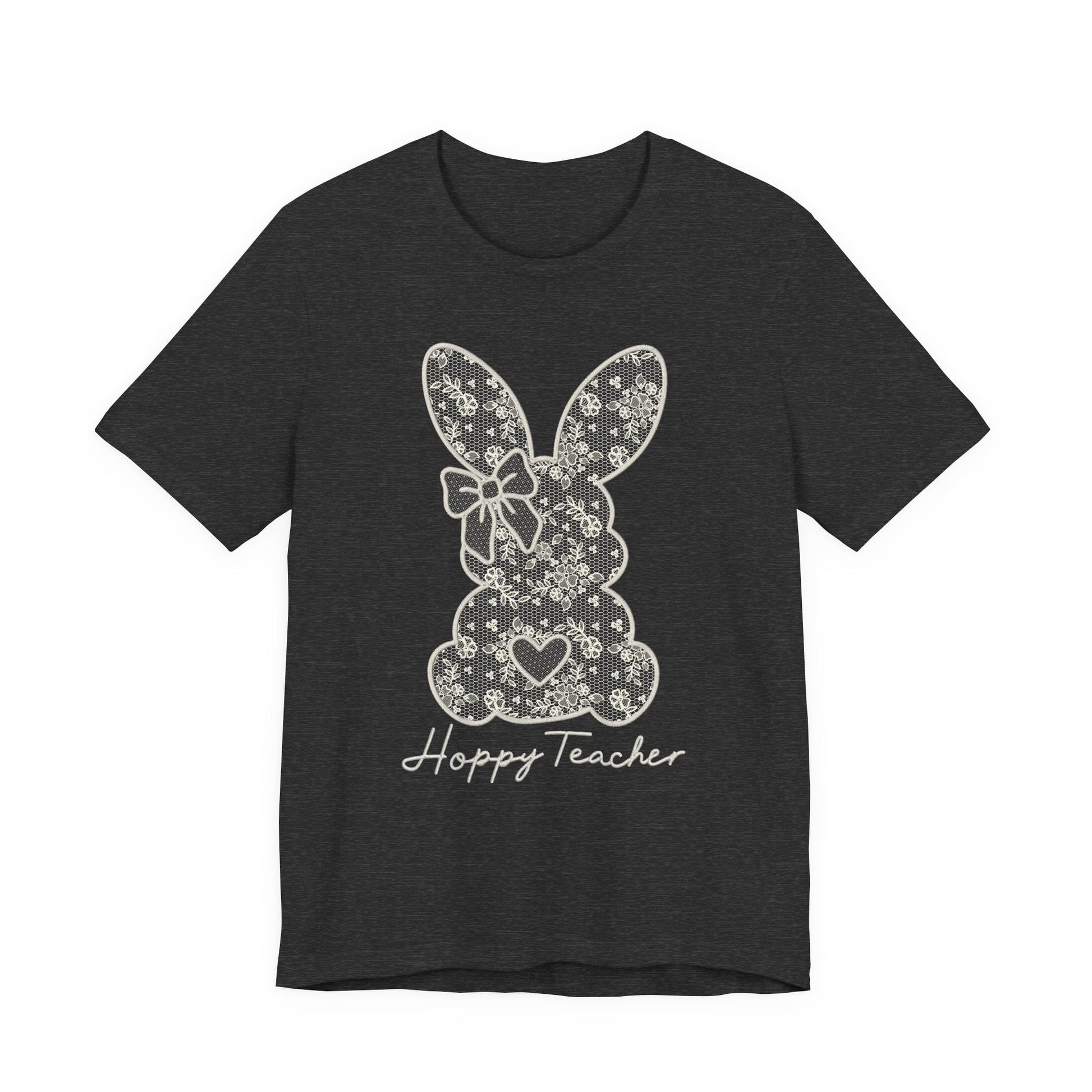 "Hoppy Teacher" Faux Embroidery Teacher T-shirt - Teacher Care Crate - T-Shirt