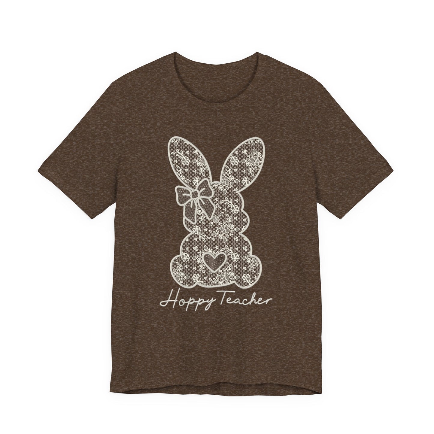 "Hoppy Teacher" Faux Embroidery Teacher T-shirt - Teacher Care Crate - T-Shirt