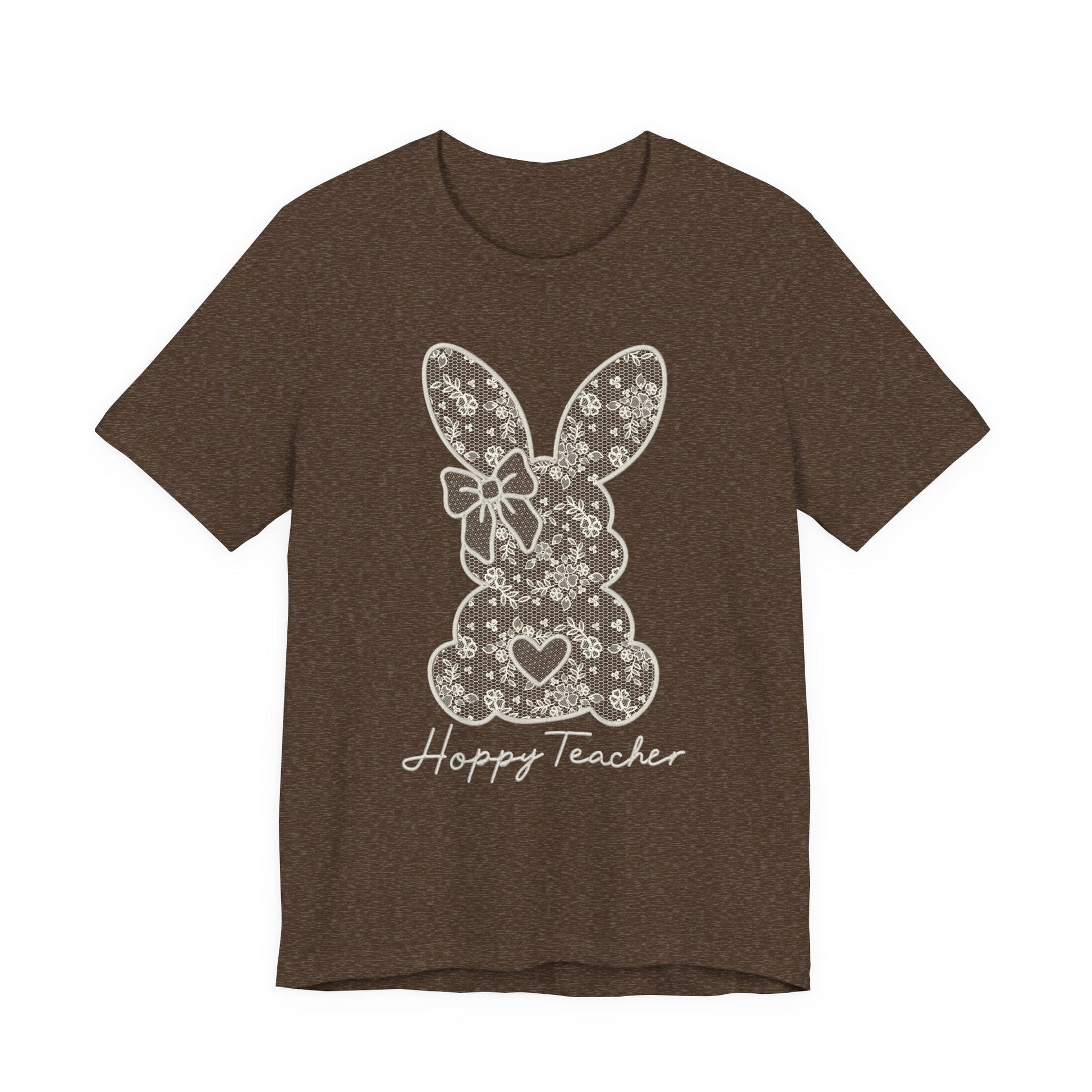 "Hoppy Teacher" Faux Embroidery Teacher T-shirt - Teacher Care Crate - T-Shirt