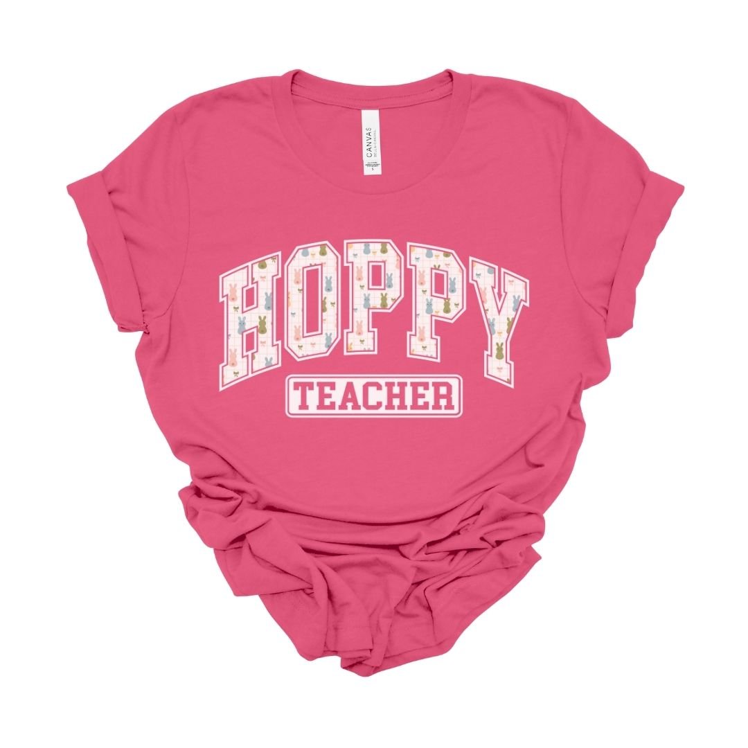"Hoppy Teacher" Varsity Teacher T-shirt - Teacher Care Crate - T-Shirt