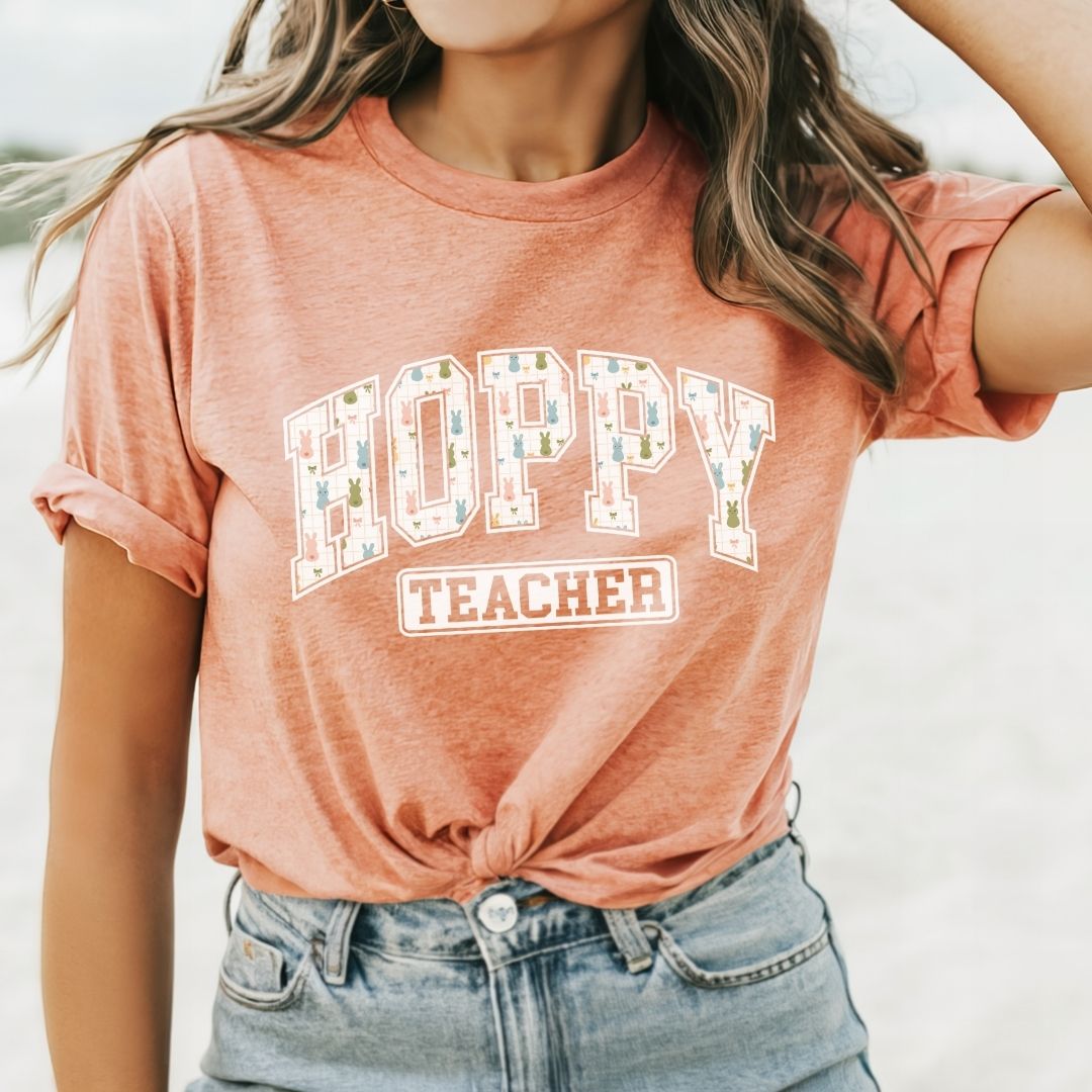 "Hoppy Teacher" Varsity Teacher T-shirt - Teacher Care Crate - T-Shirt