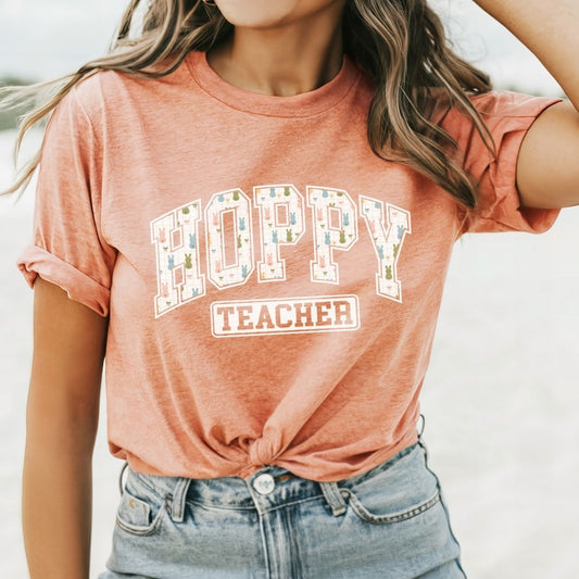 "Hoppy Teacher" Varsity Teacher T-shirt - Teacher Care Crate - T-Shirt