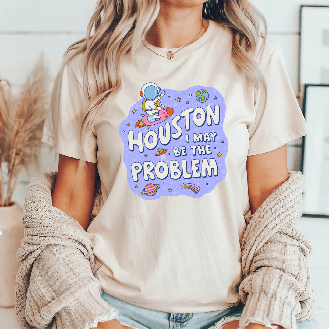 "Houston I May Be The Problem" Teacher T-shirt - Teacher Care Crate - T-Shirt