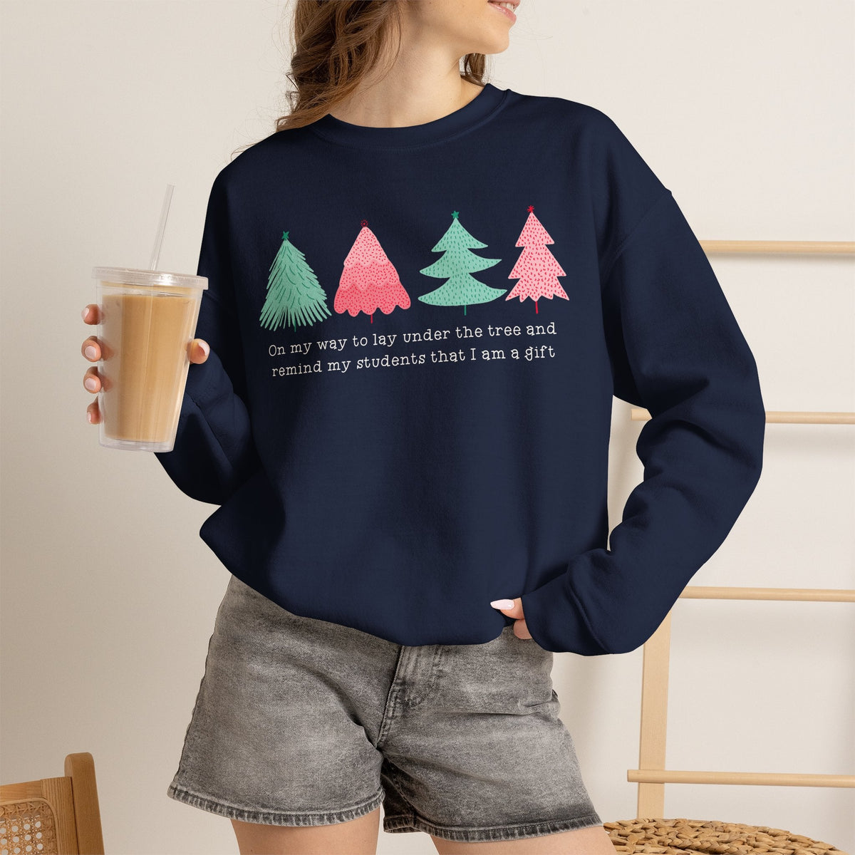 "I am a Gift" Funny Holiday Teacher Sweatshirt - Teacher Care Crate-Sweatshirt
