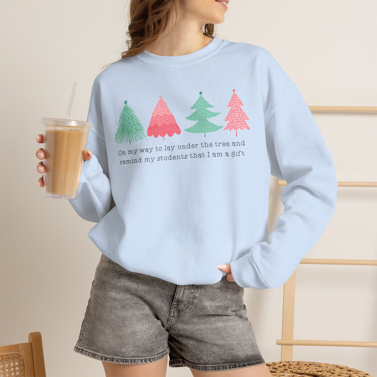 "I am a Gift" Funny Holiday Teacher Sweatshirt - Teacher Care Crate-Sweatshirt
