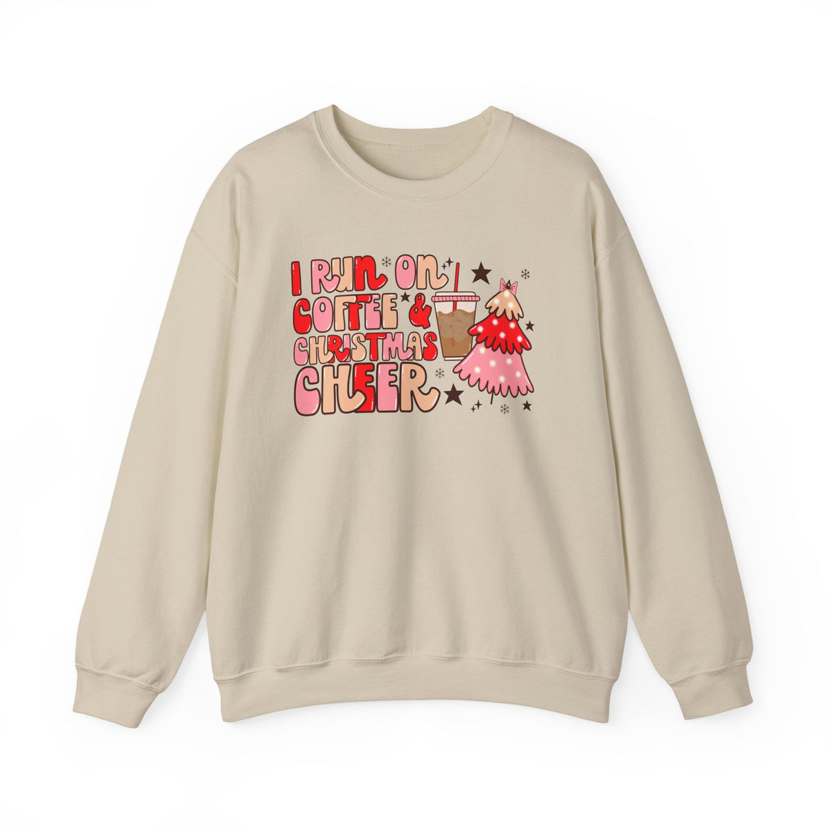 "I Run on Coffee & Christmas Cheer" Holiday Teacher Sweatshirt - Teacher Care Crate-Sweatshirt