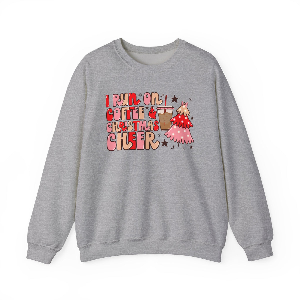 "I Run on Coffee & Christmas Cheer" Holiday Teacher Sweatshirt - Teacher Care Crate-Sweatshirt