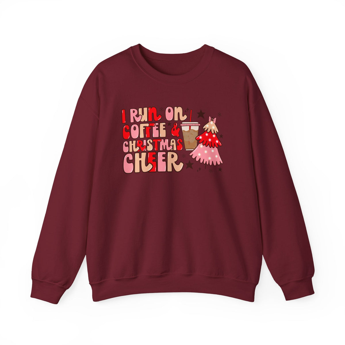 "I Run on Coffee & Christmas Cheer" Holiday Teacher Sweatshirt - Teacher Care Crate-Sweatshirt