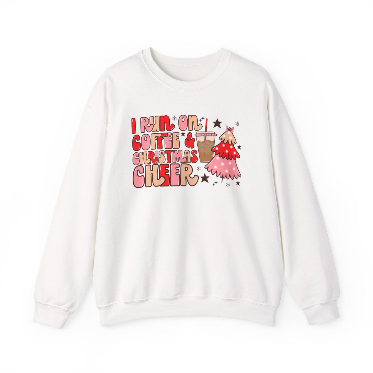 "I Run on Coffee & Christmas Cheer" Holiday Teacher Sweatshirt - Teacher Care Crate-Sweatshirt