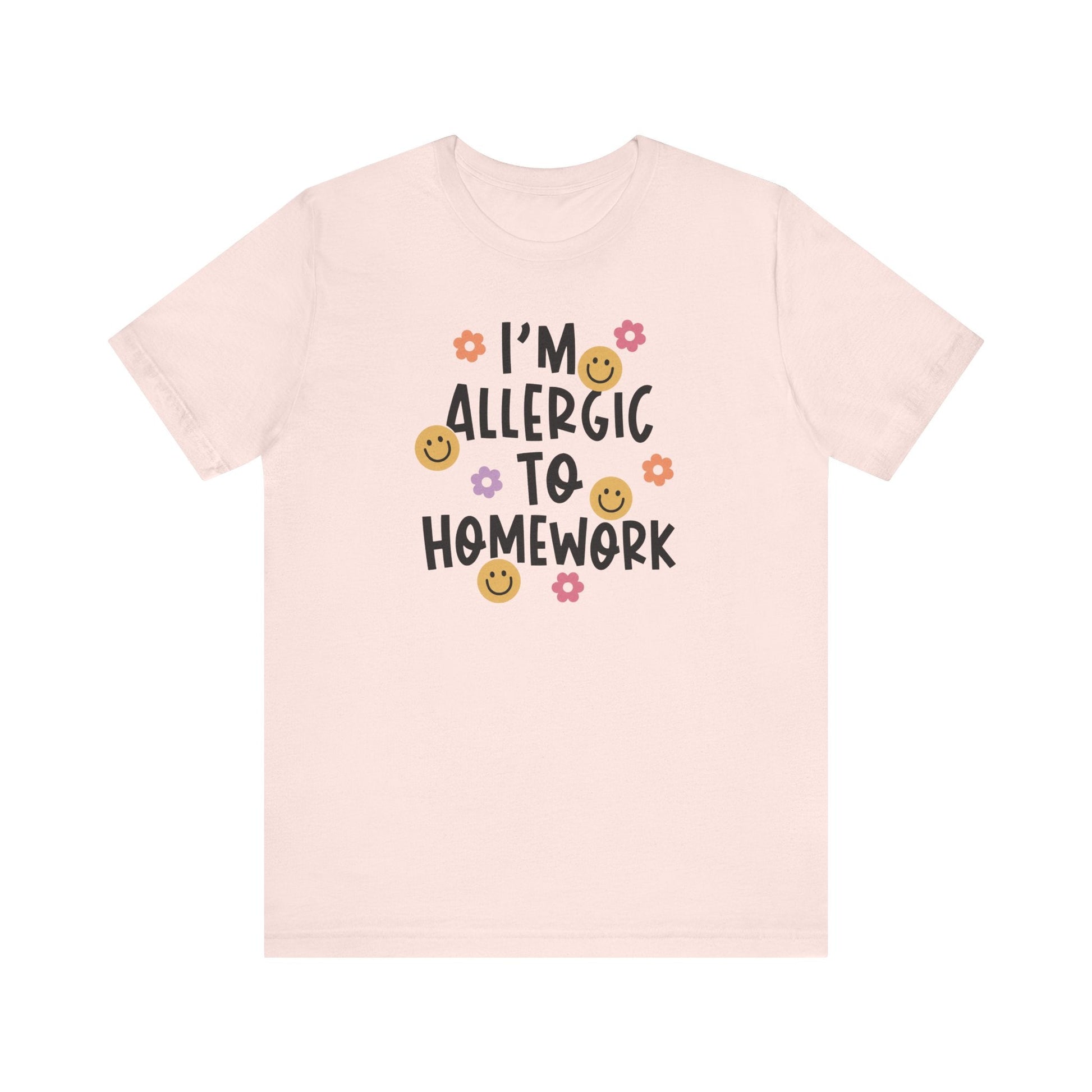 "I'm Allergic to Homework" Funny Teacher T-shirt - Teacher Care Crate-T-Shirt