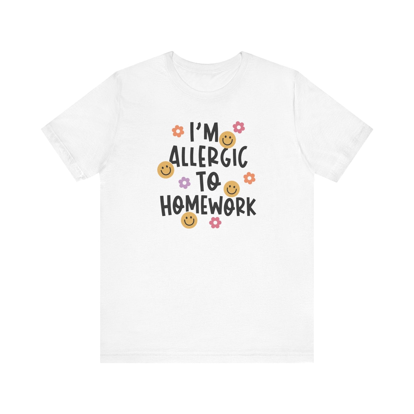 "I'm Allergic to Homework" Funny Teacher T-shirt - Teacher Care Crate-T-Shirt
