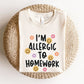 "I'm Allergic to Homework" Funny Teacher T-shirt - Teacher Care Crate-T-Shirt