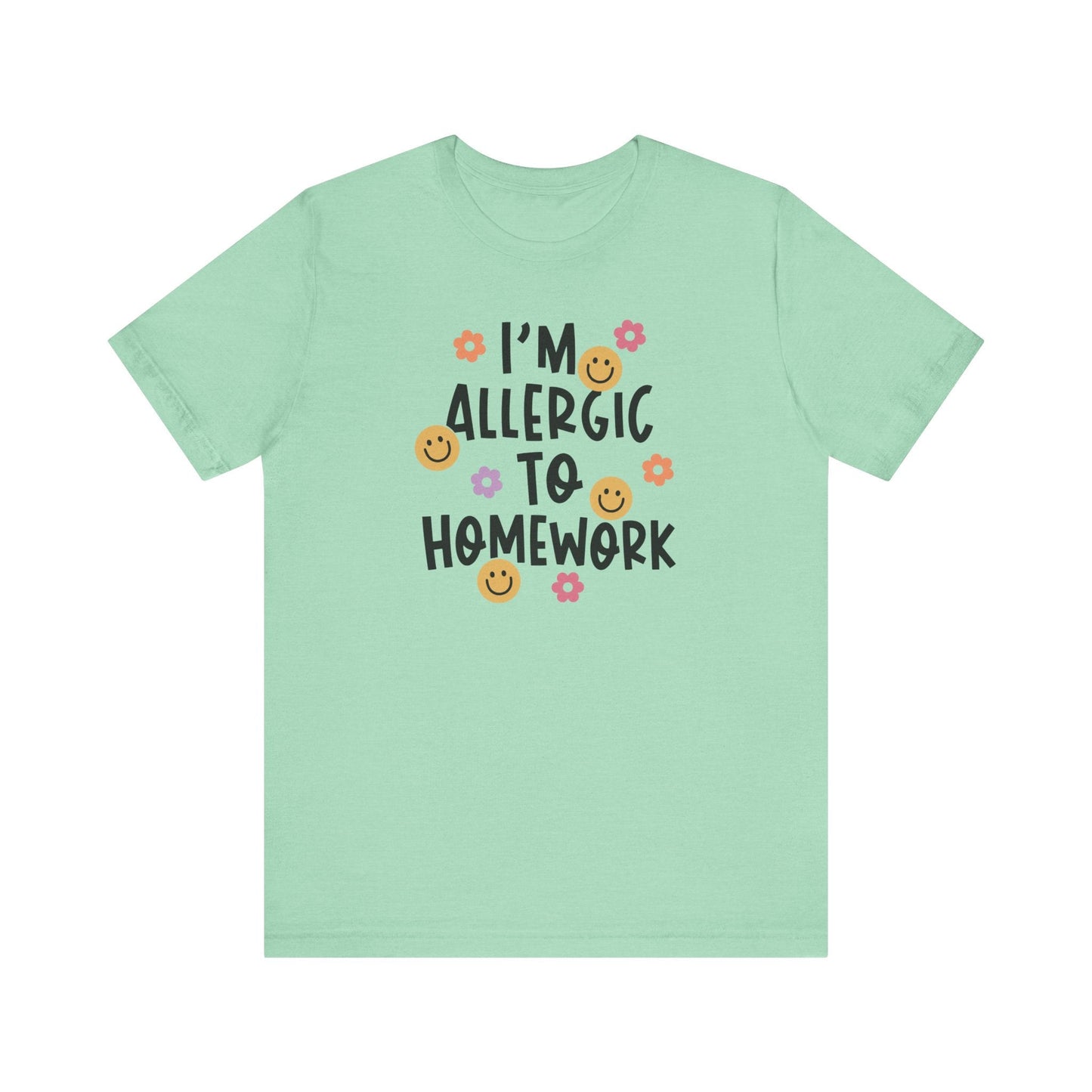"I'm Allergic to Homework" Funny Teacher T-shirt - Teacher Care Crate-T-Shirt