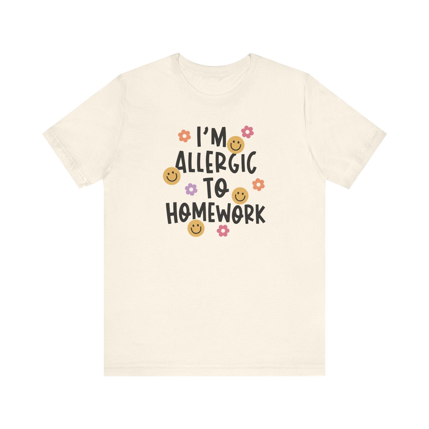 "I'm Allergic to Homework" Funny Teacher T-shirt - Teacher Care Crate-T-Shirt