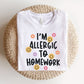"I'm Allergic to Homework" Funny Teacher T-shirt - Teacher Care Crate-T-Shirt