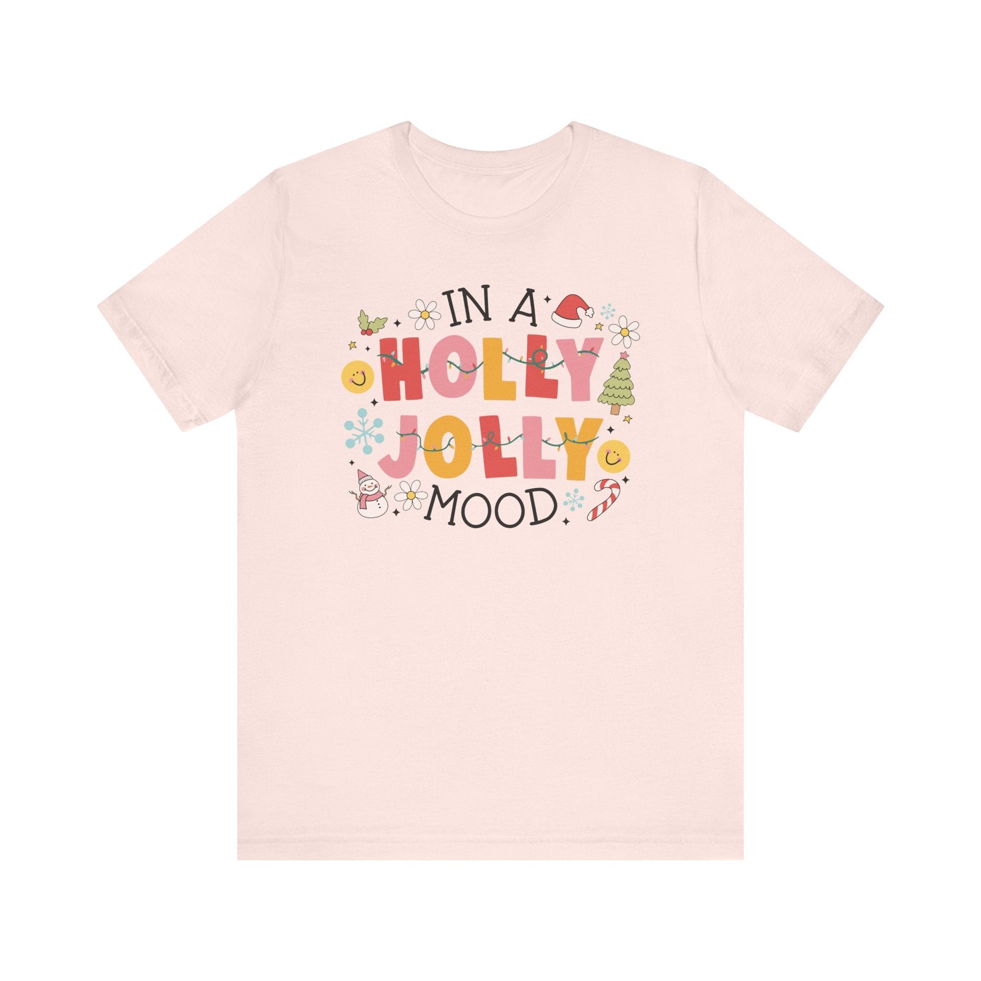 "In Holly Jolly Mood" Holiday Teacher T-shirt - Teacher Care Crate - T-Shirt