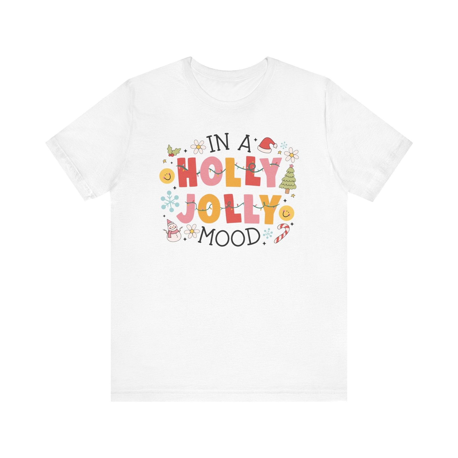 "In Holly Jolly Mood" Holiday Teacher T-shirt - Teacher Care Crate - T-Shirt