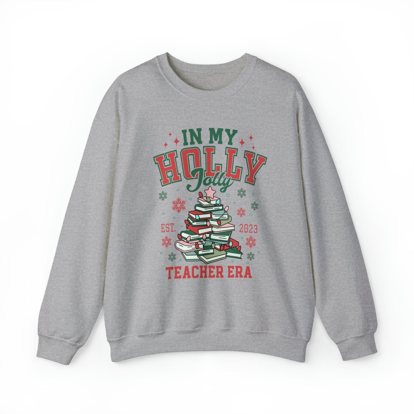 "In my Holly Jolly Teacher Era" Teacher Sweatshirt - Teacher Care Crate - Sweatshirt