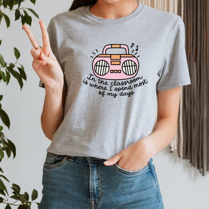 "In the Classroom" Radio Teacher T-shirt - Teacher Care Crate-T-Shirt