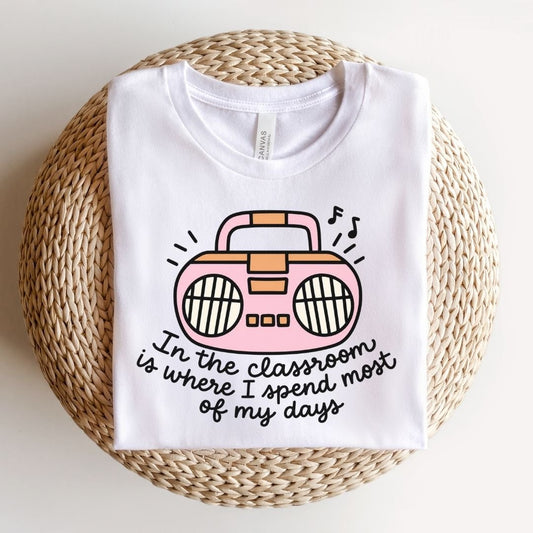 "In the Classroom" Radio Teacher T-shirt - Teacher Care Crate-T-Shirt