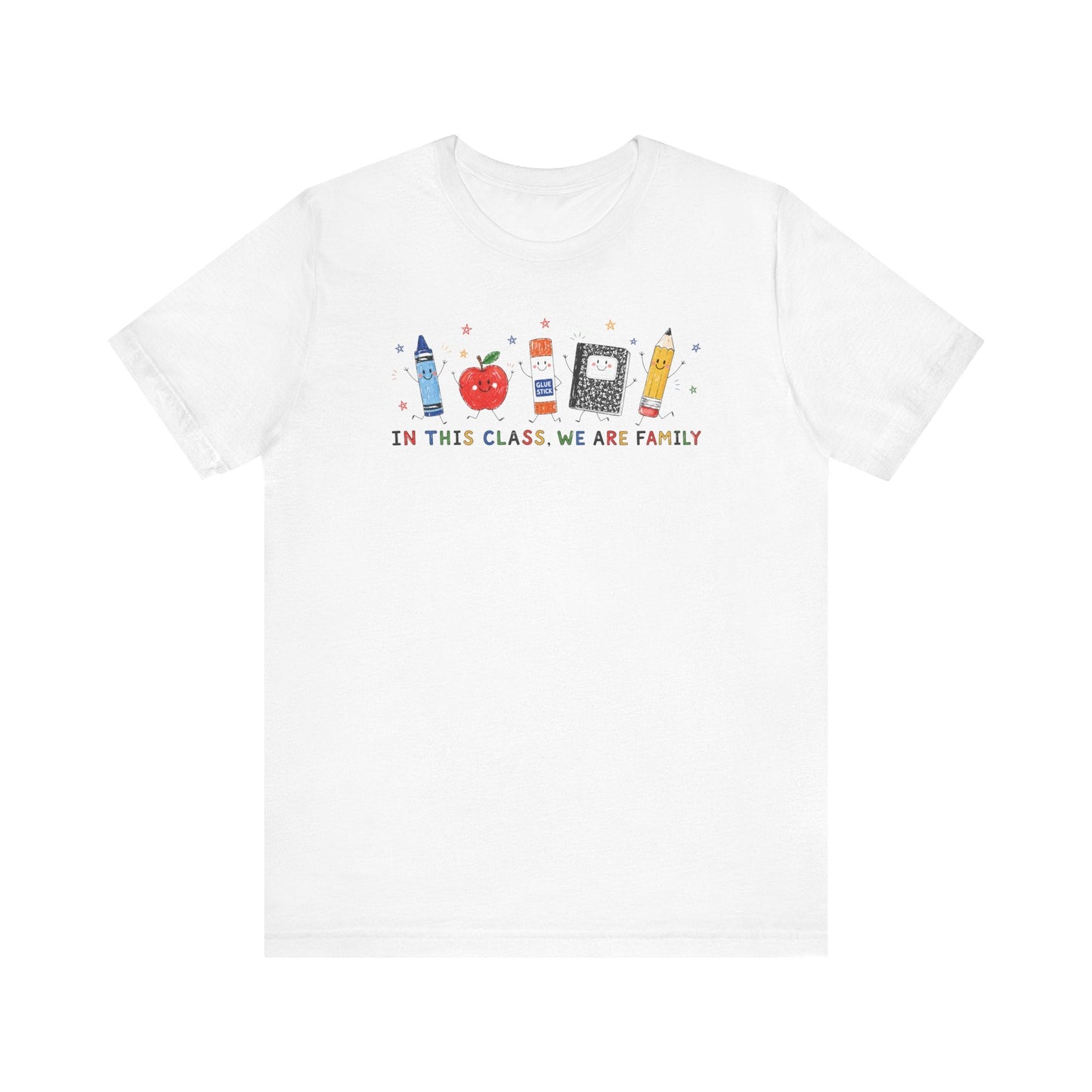"In This Class We Are Family" Cute Doodles Teacher T-shirt - Teacher Care Crate-T-Shirt