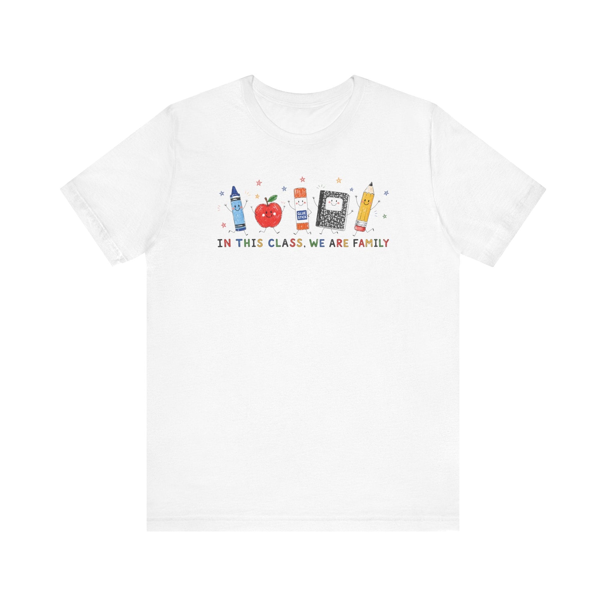 "In This Class We Are Family" Cute Doodles Teacher T-shirt - Teacher Care Crate-T-Shirt