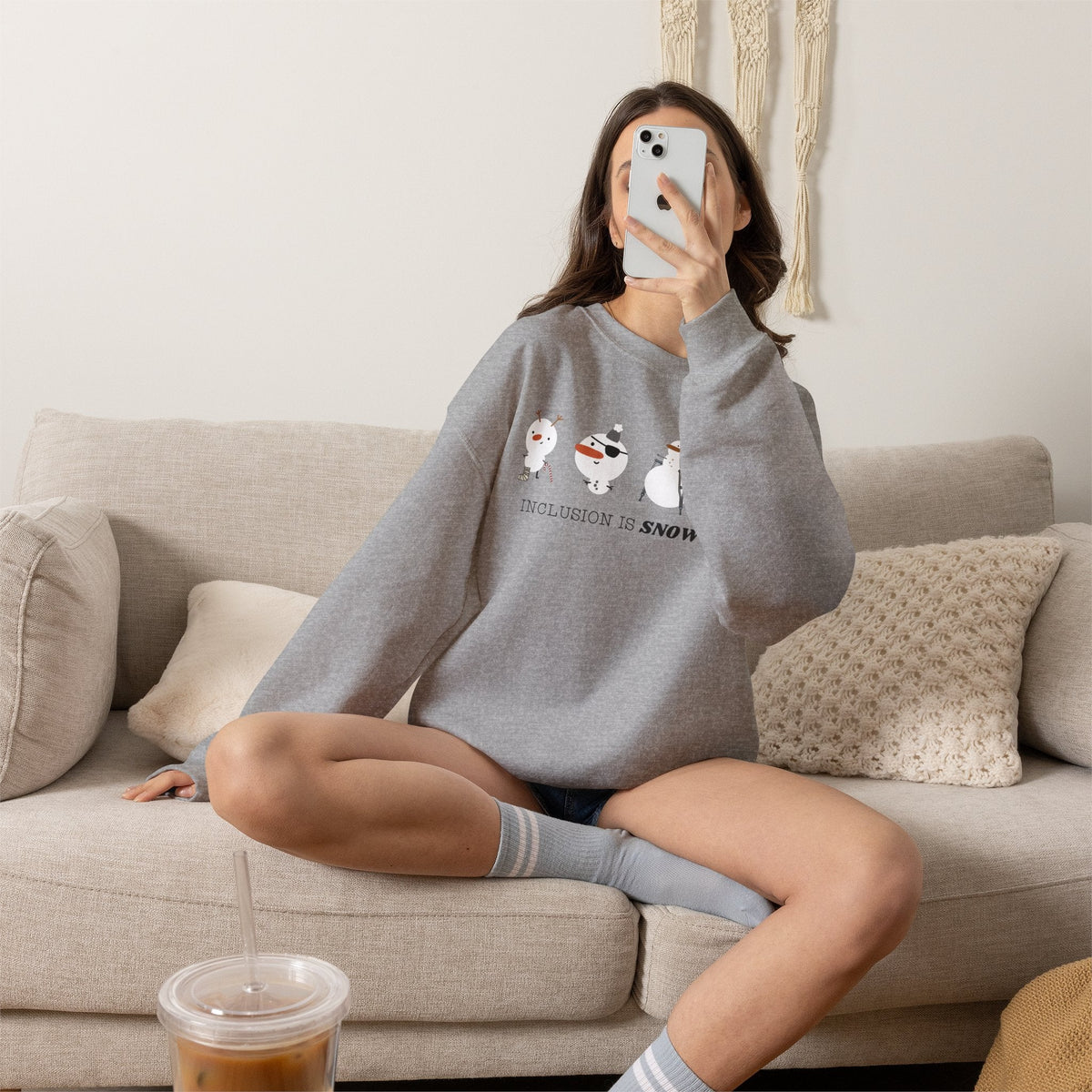 "Inclusion is Snow Cool" Winter Teacher Sweatshirt - Teacher Care Crate-Sweatshirt